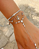 Zilveren armparty met steentjes