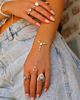 Zilveren armparty met steentjes