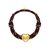 Bruine touwtjes armband hart