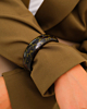 Groene en zwarte bangle met print