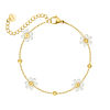 Armband bloemetjes goudkleurig