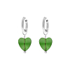 Oorbellen met groen hartje