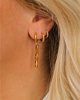 Gouden earparty met bruine steentjes