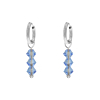 Oorbellen drie steentjes blauw