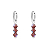 Oorbellen drie steentjes rood