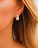 Oorringetjes met mini steentjes zilver