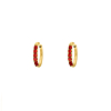 Shiny oorringetjes rood 10 mm goudkleurig