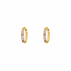 Shiny oorringetjes 10 mm paars roze goudkleurig