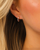 Shiny oorringetjes 10 mm paars roze goud