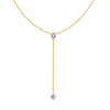 Lange ketting met druppel steentjes goudkleurig