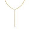 Lange ketting met hartjes steentjes goudkleurig