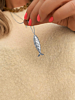 Lange ketting met vis bedel zilver