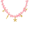 Kralenketting roze met zomer bedels goudkleurig