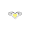 Ring hartje butter yellow zilver
