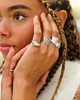 Zilveren ringen mix met statement ringen