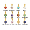 Overzicht hartjes birthstone kleuren goud