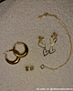Triple open heart earrings goldplated