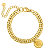 Schakelarmband graveerbare munt kleur goud