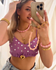 Ovale kralen ketting roze 