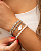 Armbanden mix met zilveren parelarmband