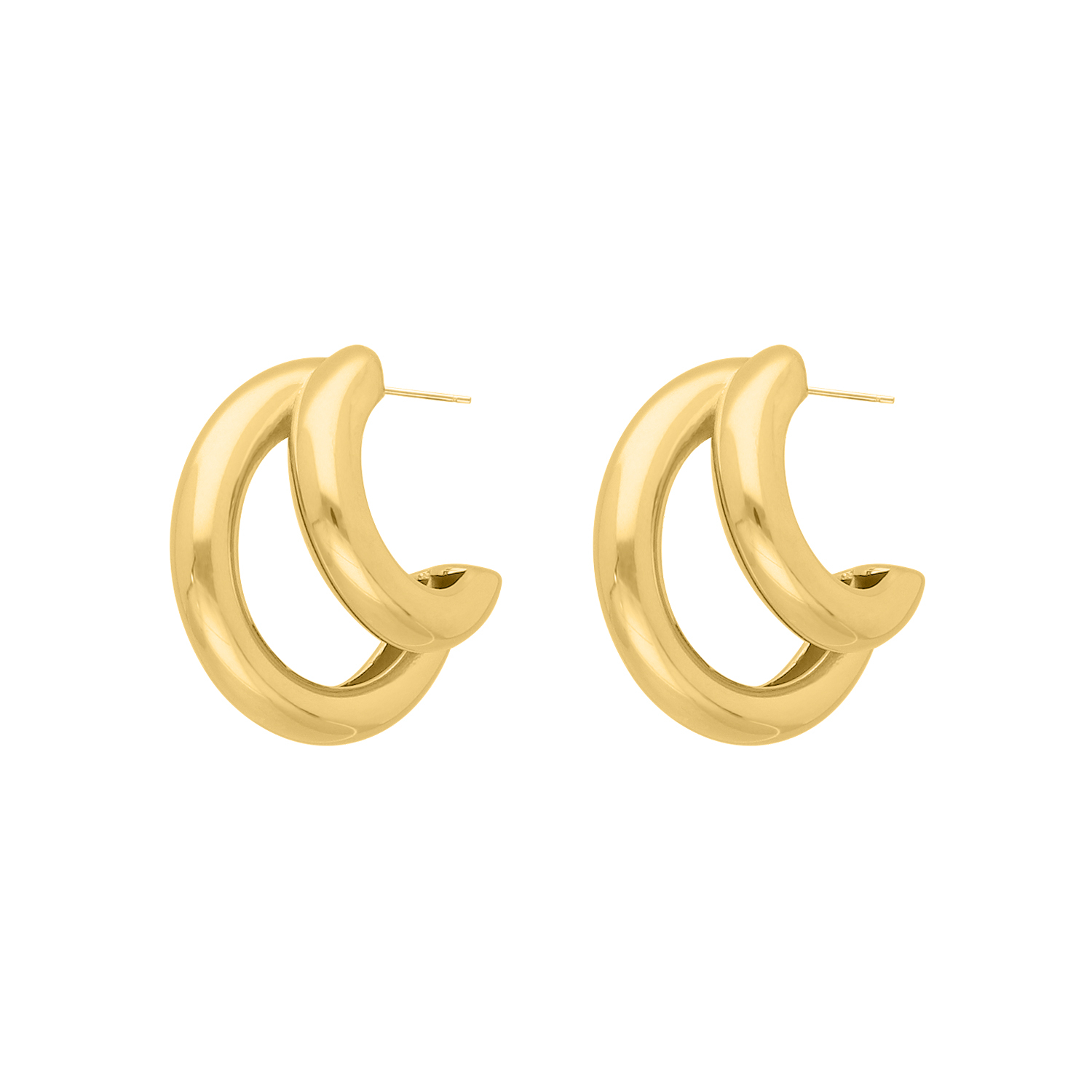 Oorbellen double hoops goudkleurig