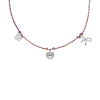 Paarse touw ketting met bedels