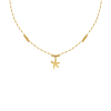 Beige touw ketting zeester goudkleurig