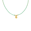 Groene ketting met schelp bedel goudkleurig