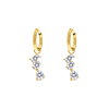 Triple gem earrings goldplated