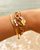 Statement bracelet round chains goldplated