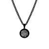 zwarte vingerafdruk ketting voor heren