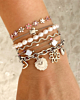 Zilveren armparty met kleurtjes