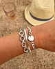 Zilveren armparty met chains