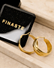 Gouden gestreepte hoops met sieradendoosje