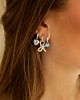 Zilveren earparty met blauwe details