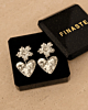 oorbellen bloem & hart zilver in sieradendoosje