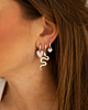 Zilveren earparty met roze details