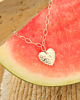 Zilveren hartjes ketting met schakels