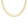Wave & chain ketting goudkleurig