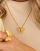 Gouden lange vlinder ketting