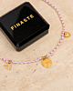 roze touw ketting met sieradendoosje