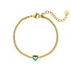 Birthstone heart armband goldplated