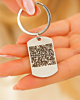 Zilveren sleutelhanger met qr code