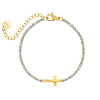 Cross & Tennis bracelet goldplated