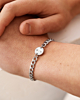 Zilveren schakelarmband met letters voor heren