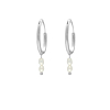 Oorringen twee pareltjes sterling zilver
