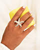 zilveren ring met zeester