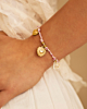 Roze hartjes armband touw