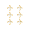 Exclusive Triple Sea Shell Oorbellen Goudkleurig