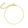 Enkelbandje one love heart goudkleurig
